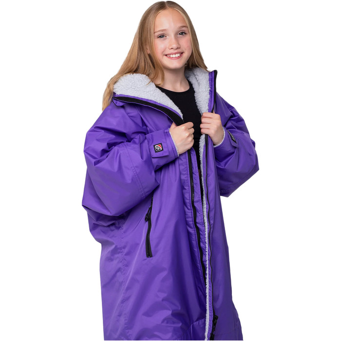 2023 Dryrobe Advance Junior Langarmshirt Wechsel Robe DR104 - Lila / Grey